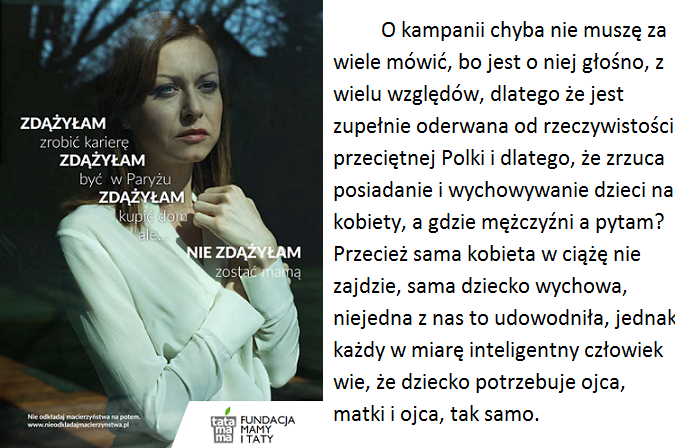 Nie zdążyłam zostać mamą – czyli najbardziej beznadziejna i wkurwiająca kampania, jaką ostatnio widziałam.
