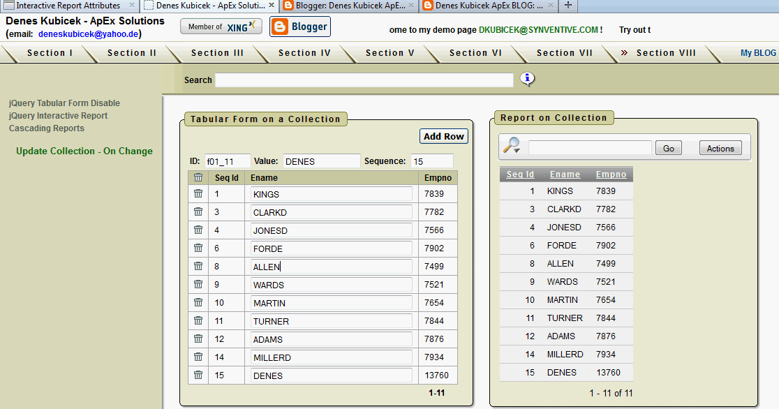 tabular form tabular form