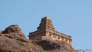 Hilltop temple seen from below