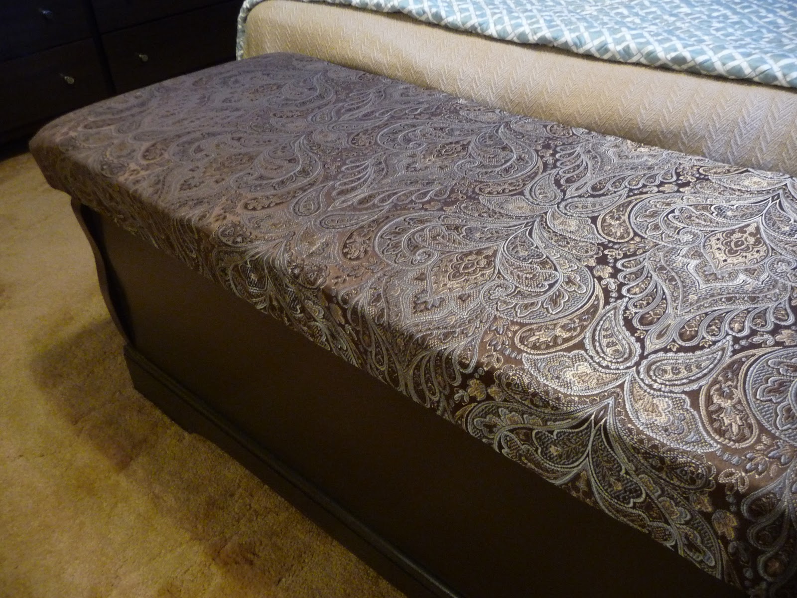 Adventures in Domesticity Cedar chest to cushioned storage bench