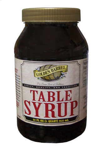 bottle of table syrup