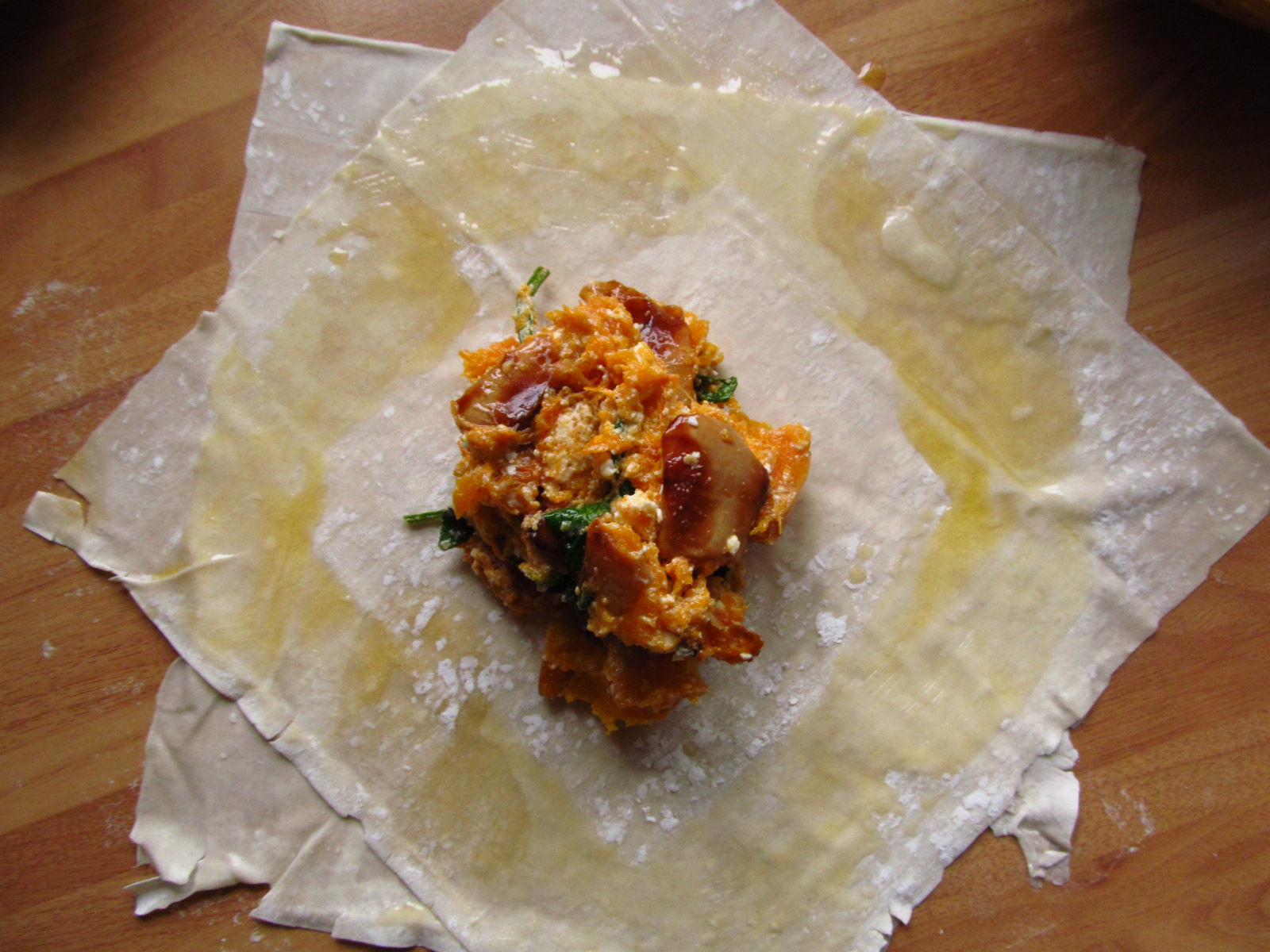 Good Food, Shared Butternut Squash & Feta Filo Parcels