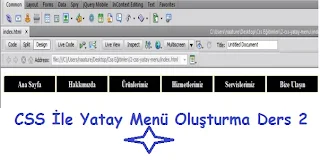 CSS İle Yatay Menü Oluştur