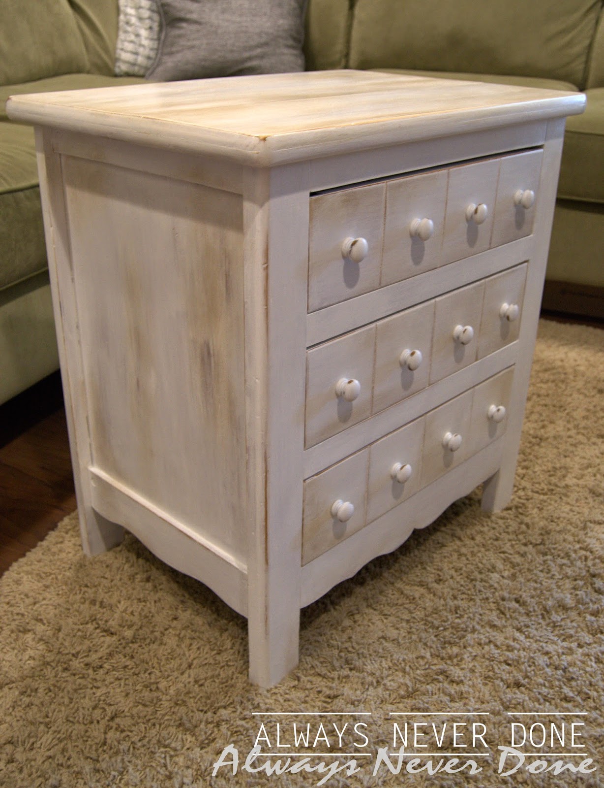 from Gardners 2 Bergers Always Never Done Chalk Paint Side Table Makeover