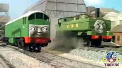 Thomas the tank engine BoCo the diesel engine Duck the great western engine in Brendam docks harbour