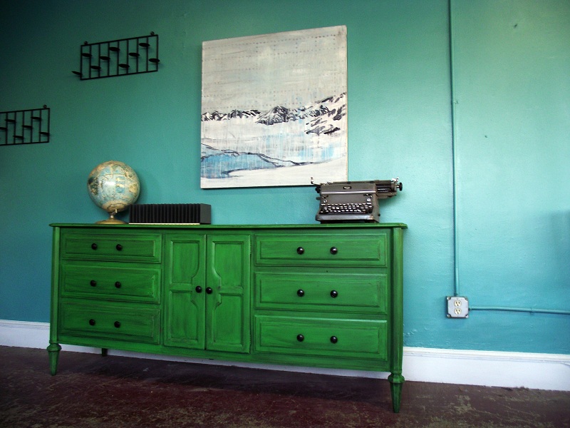 Vintage Ground Vintage Distressed Green Dresser / Buffet