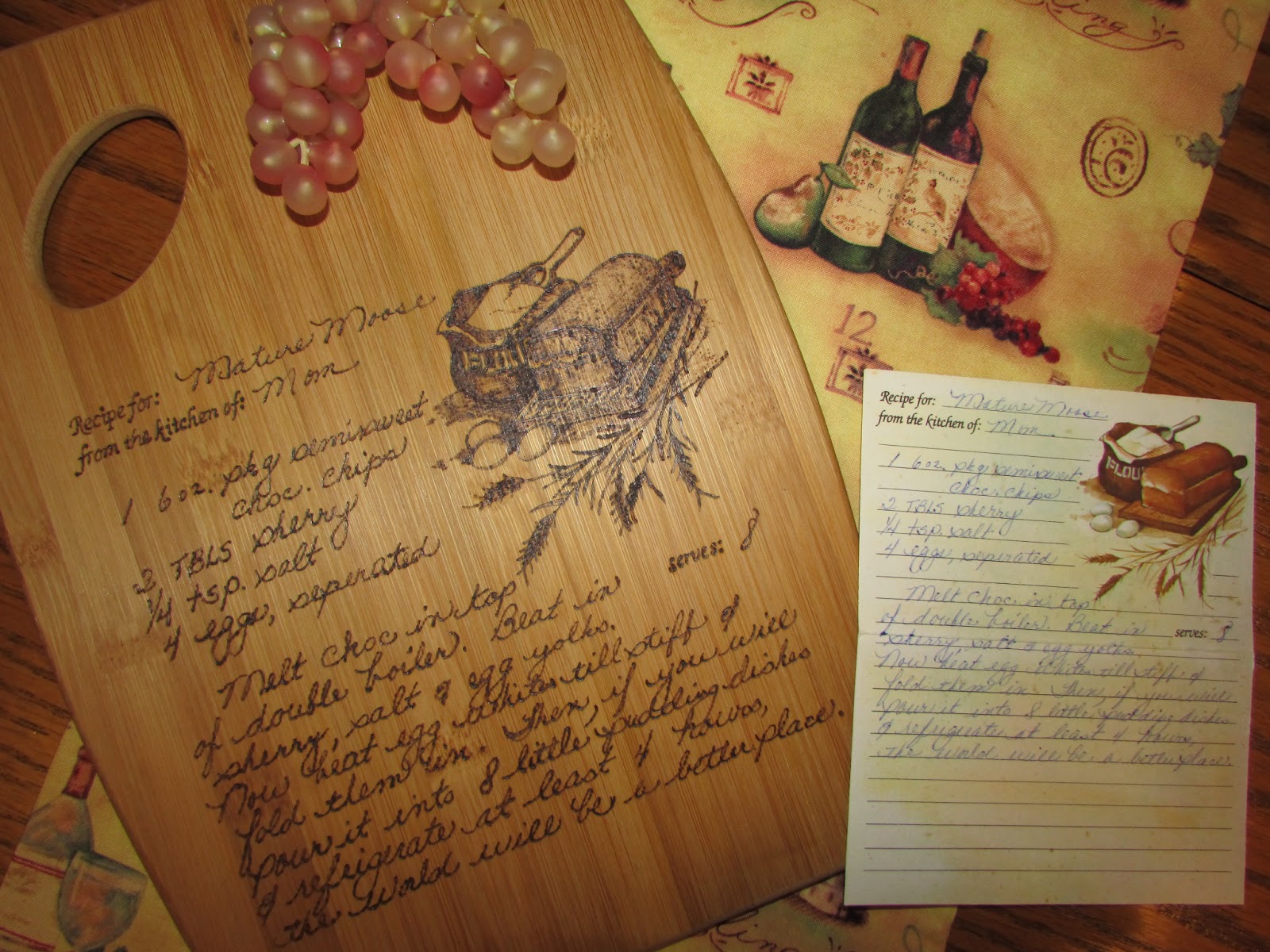 A Few Of My Favorite Things DIY Cutting Board with Mom's Recipe