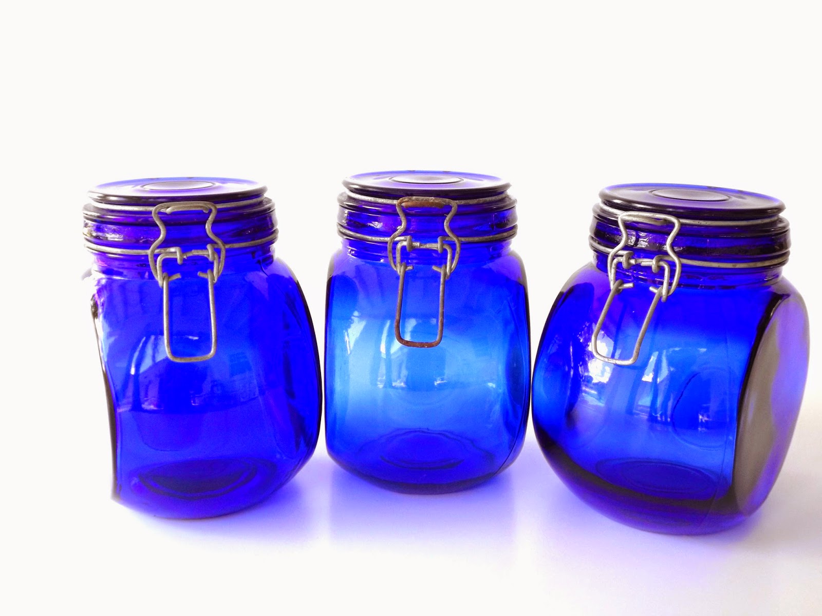 Still Stunning Vintage Resale Vintage Cobalt Jars/ Storage Container