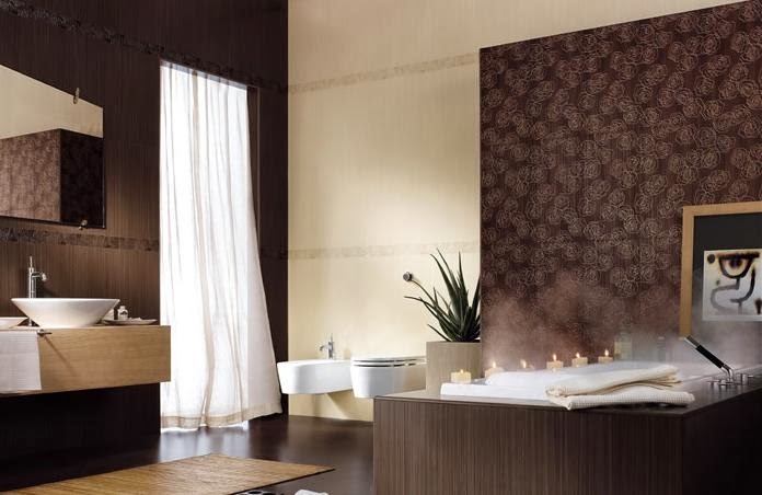 Lindos baños en beige y marrón - Colores en Casa