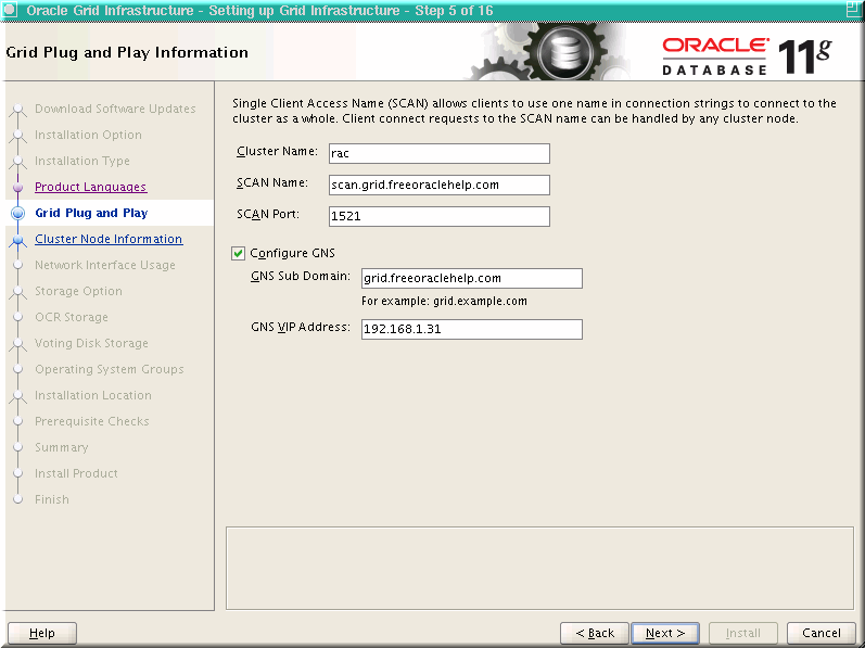 Oracle 11gR2 SCAN GNS Configuration