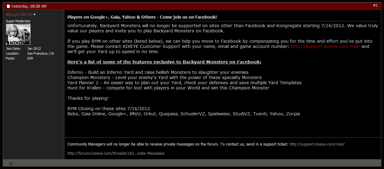 Backyard Monsters Leaves Yahoo Google Gaia And More The