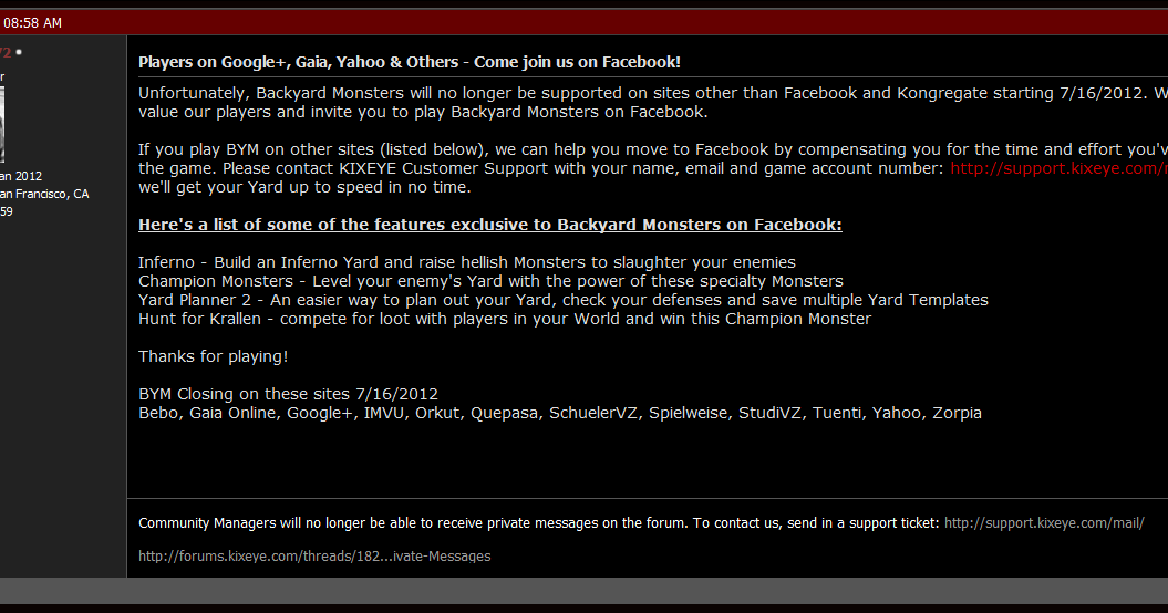 Backyard Monsters Leaves Yahoo Google Gaia And More The
