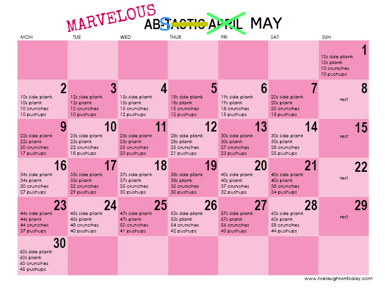 Jamie's Fit Journey May fitness challenge