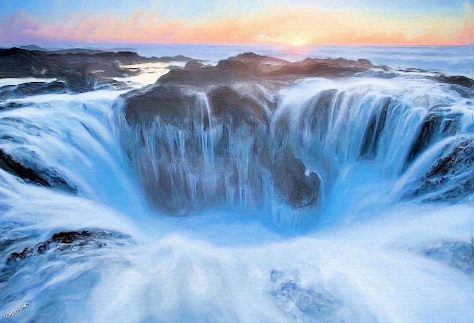 Thor’s Well A Gate to the UnderseaCape Perpetua Great Panorama Picture