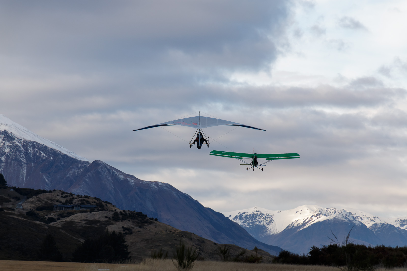A mile of runway will take you anywhere. Hang gliding over New Zealand