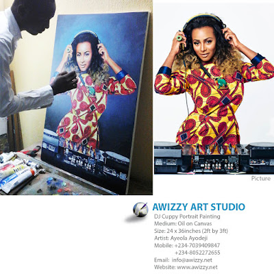 http://awizzy.net/photo-realistic-painting-of-dj-cuppy-femi-otedolas-daughter/