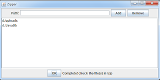 add file and directories to the zip file program