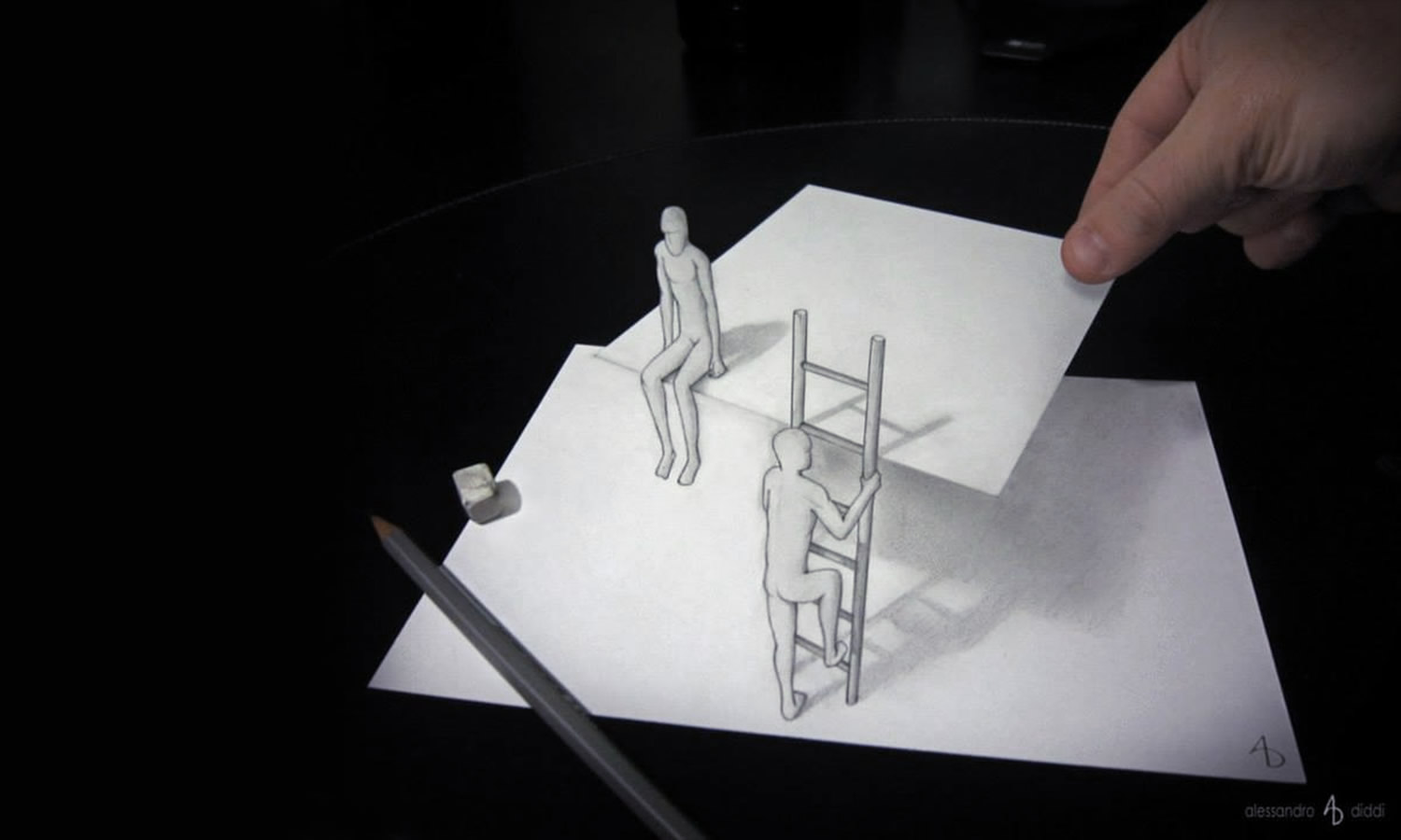 Ilustrações com geniais ilusões 3D de Alessandro Diddi Ilustrações com geniais ilusões 3D de Alessandro Diddi