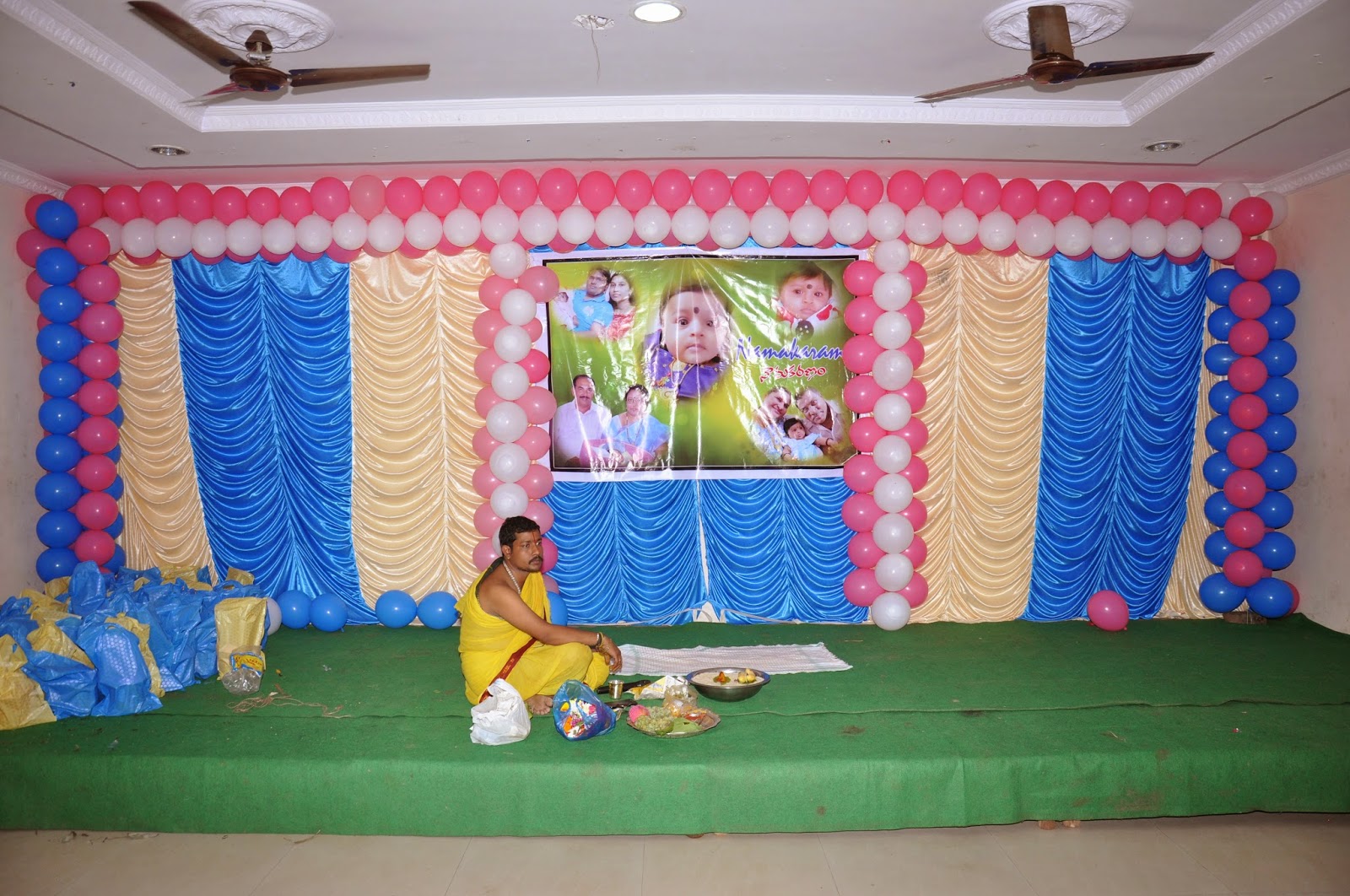 Stage Decoration For Naming Ceremony Ideas 1st Birthday Balloon