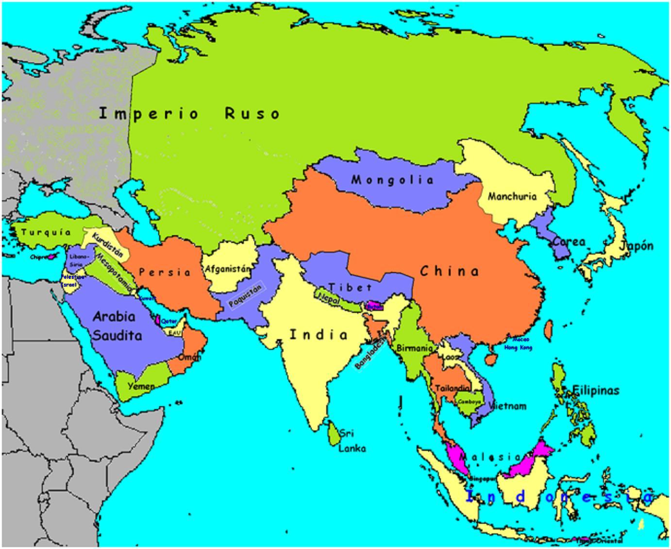 continente asiatico mapa