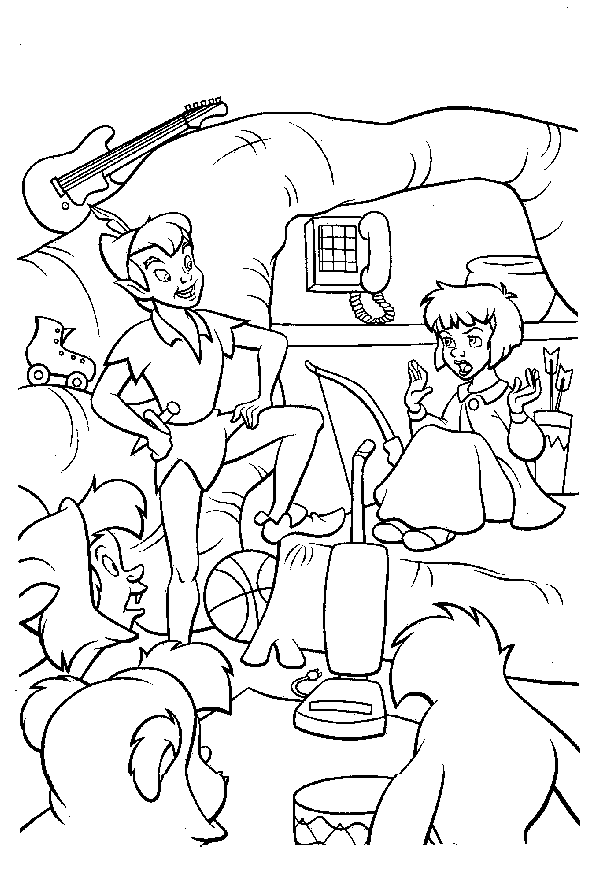kids under 7 peter pan coloring pages