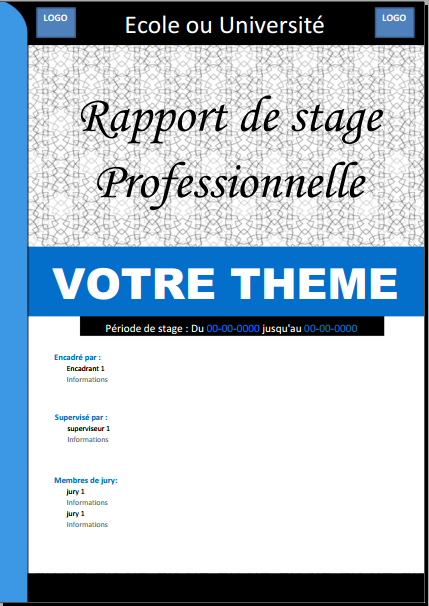 [Docx] page de garde professionnelle pour rapport de stage,memoire ou