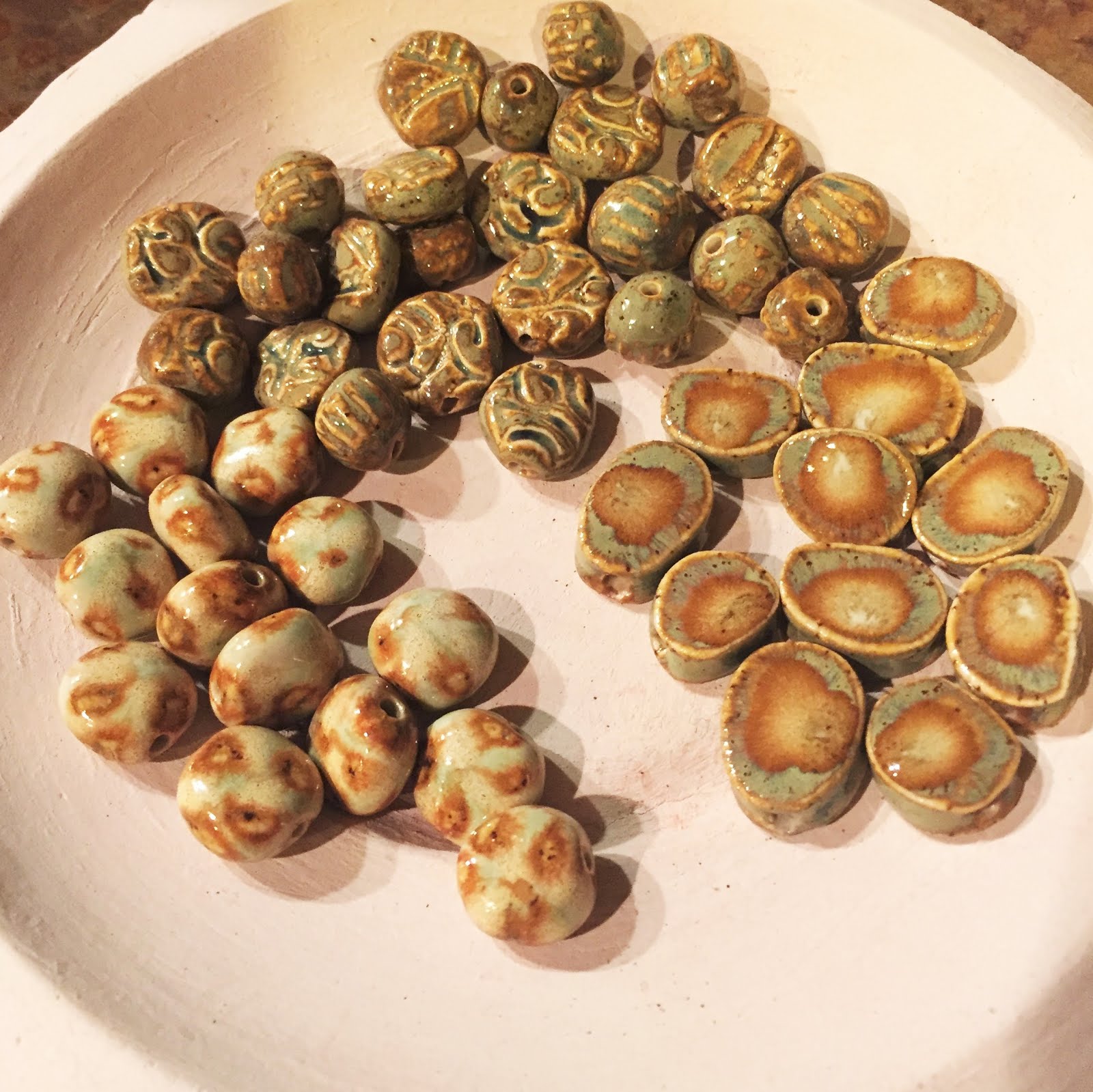 Love My Art Jewelry Glazing ceramic beads.... A Dry Beginning, A