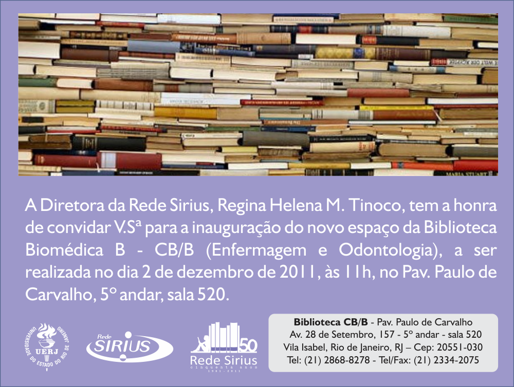 Rede Sirius - Rede de Bibliotecas UERJ, Rio de Janeiro RJ