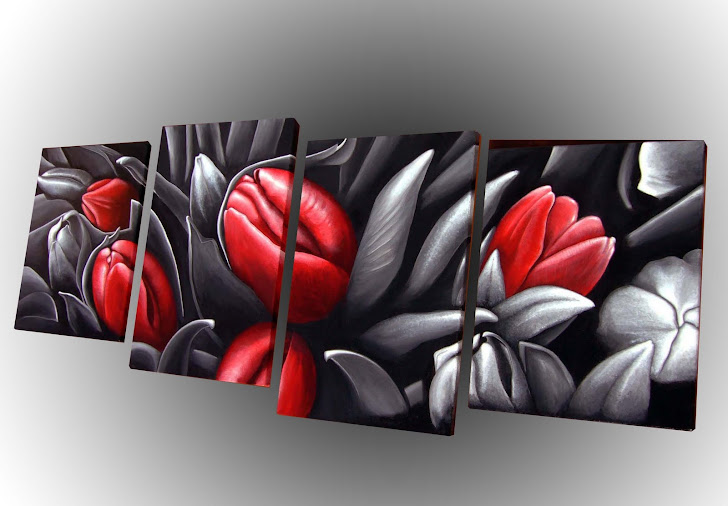 Cuadros de tulipanes rojos