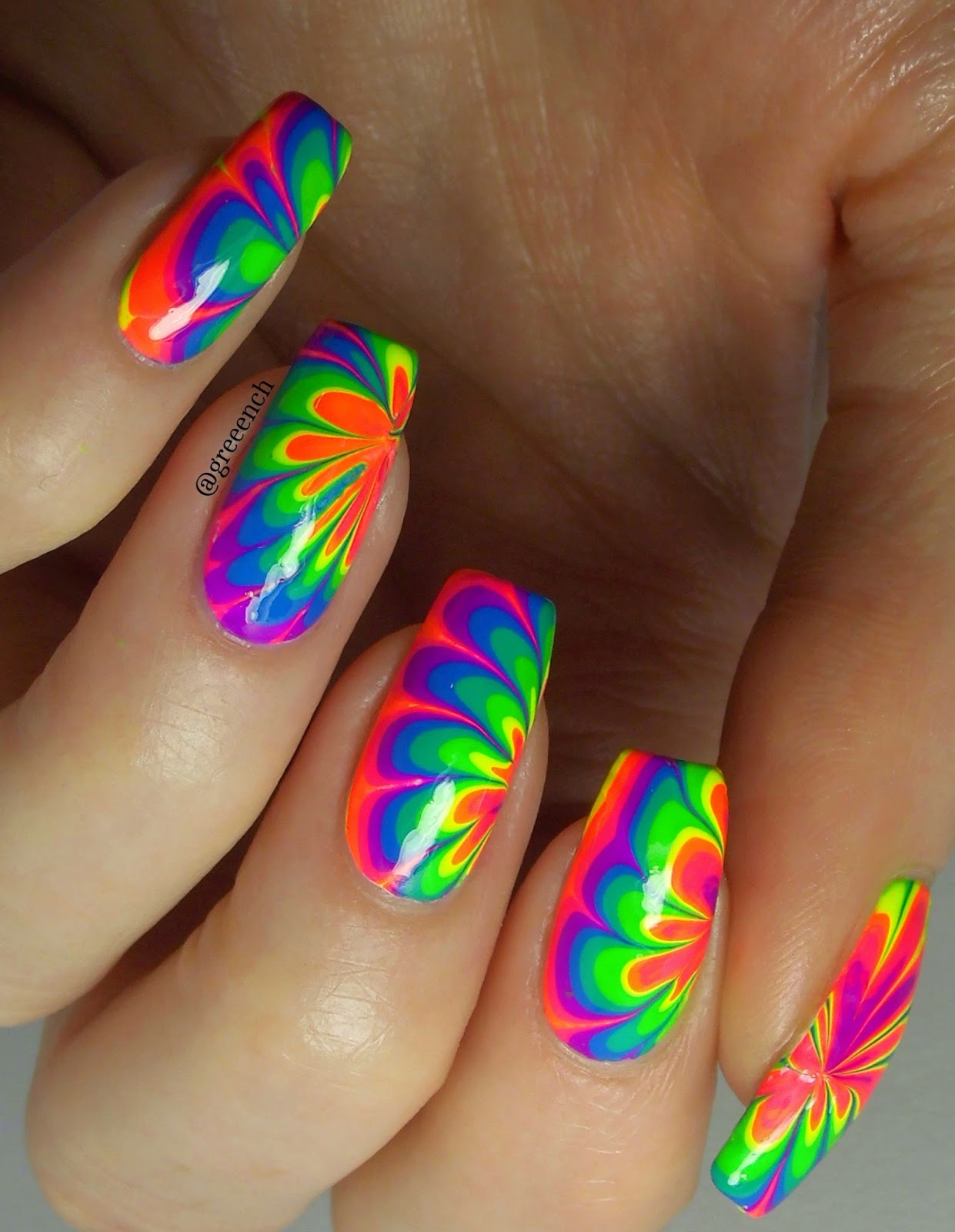 Tie dye nails, Glow nails, Nails for kids