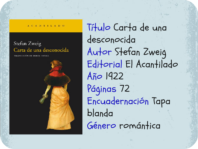 Alma Lectora Carta de una desconocida Stefan Zweig