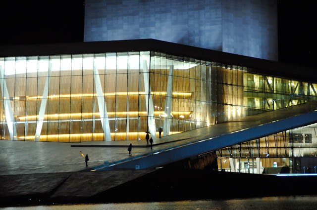 The striking Oslo Opera House welcomes visitors to walk along the rooftop. Photo: Nancy Bundt - Visitnorway.com. Unauthorized use is prohibited.