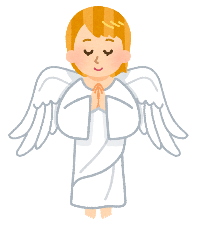 無料イラスト かわいいフリー素材集: お祈りをする天使のイラスト