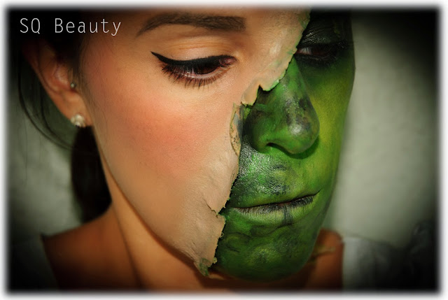 Maquillaje Halloween Media cara reptil Reptile half face makeup Silvia Quiros Maquillaje Halloween Media cara reptil Reptile half face makeup Silvia Quiros