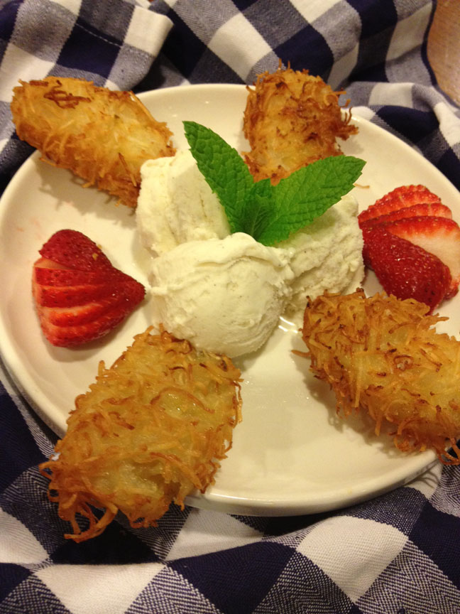 Gourmet by Kat Thai fried banana and vanilla ice cream