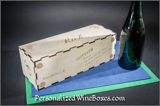 wood wine box, wine gift, retirement gift