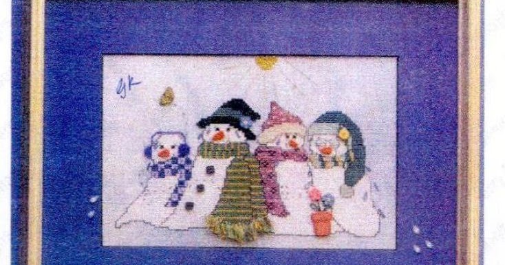 X el muñeco de nieve y Snowdog Navidad festiva Amigos Chico Cuadro De Punto De Cruz 