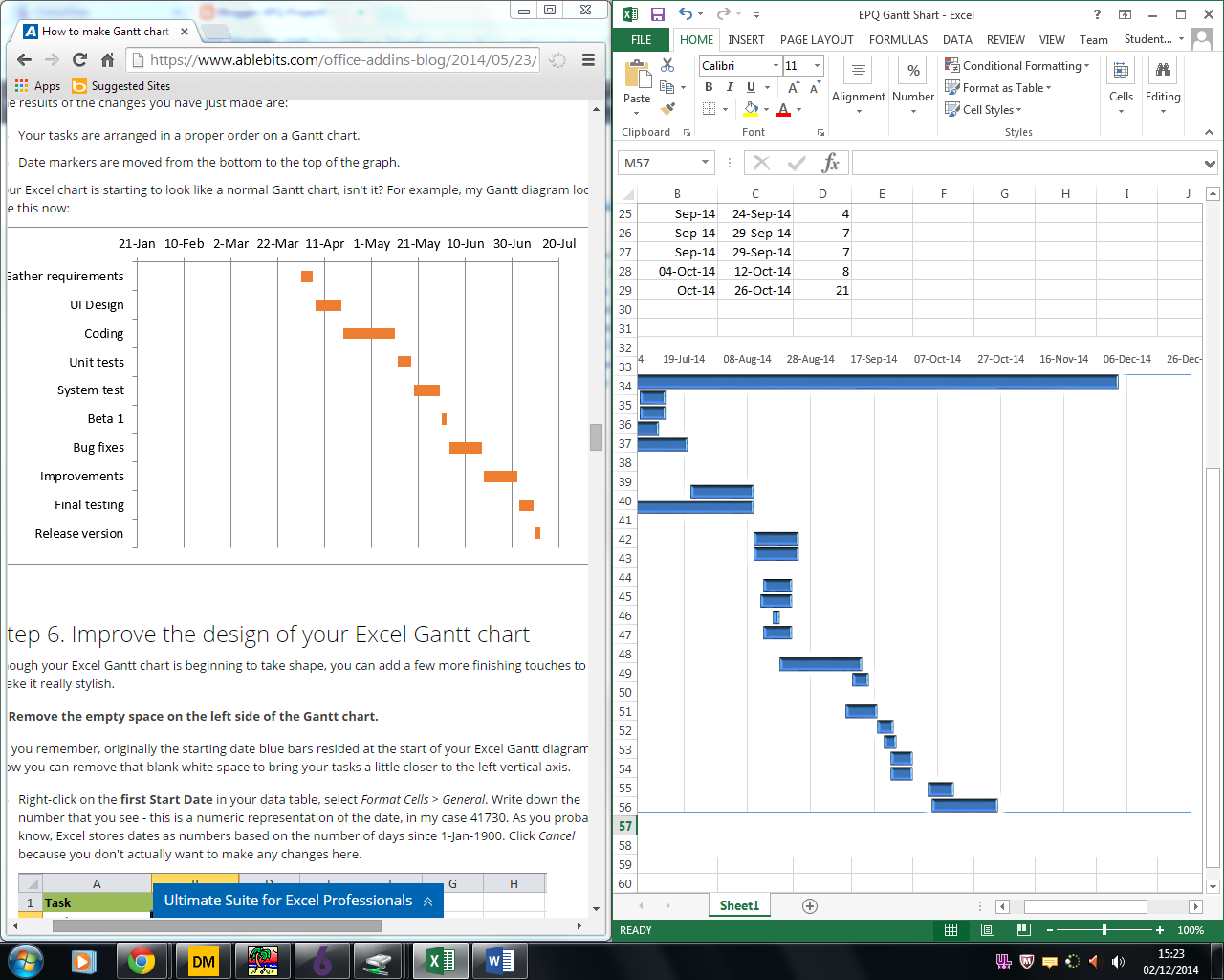EPQ Project!! Learning how to create a Gantt chart