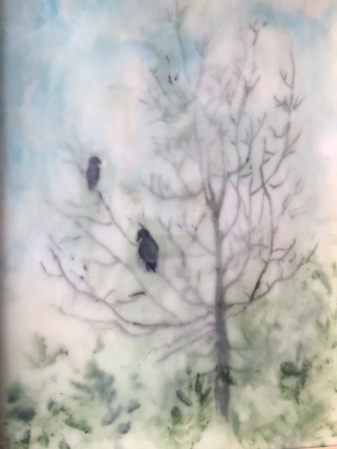 Birds, Tree, Fog