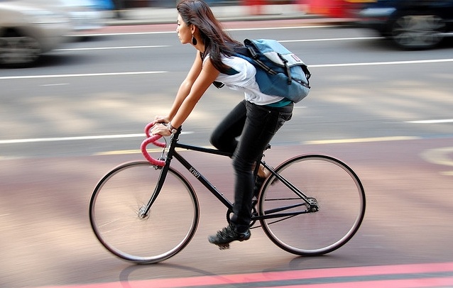 woman cycling
