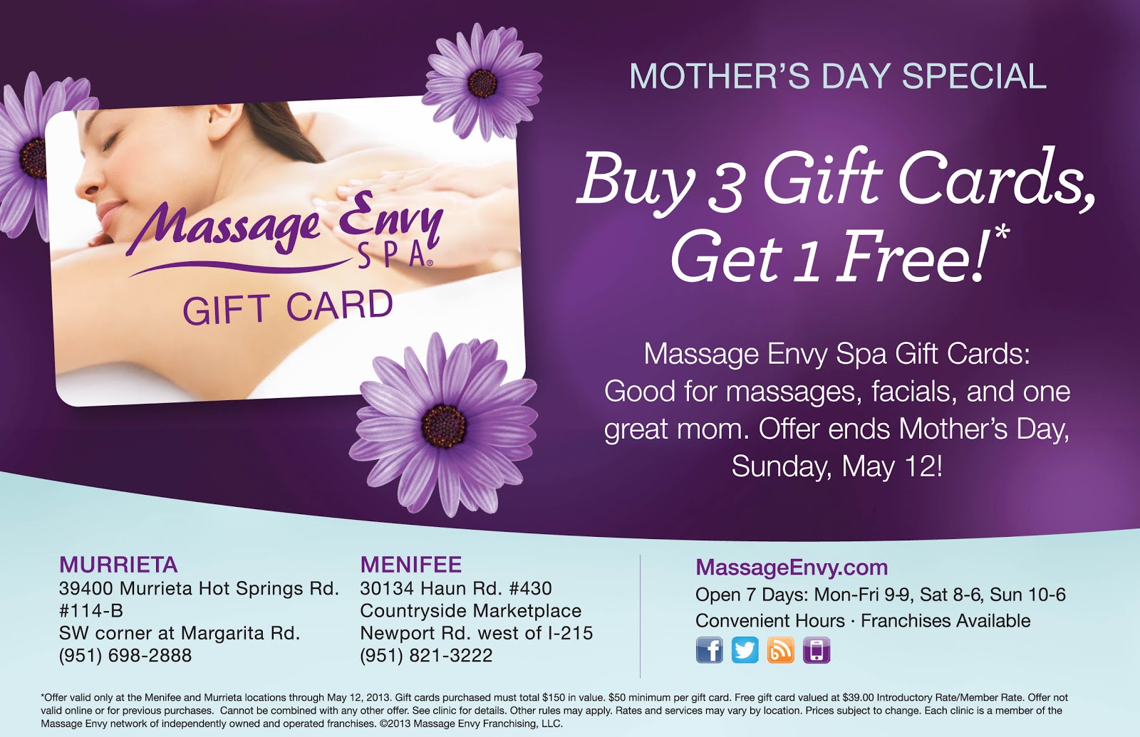 Mother's Day Special at Massage Envy Spa Menifee Menifee 24/7