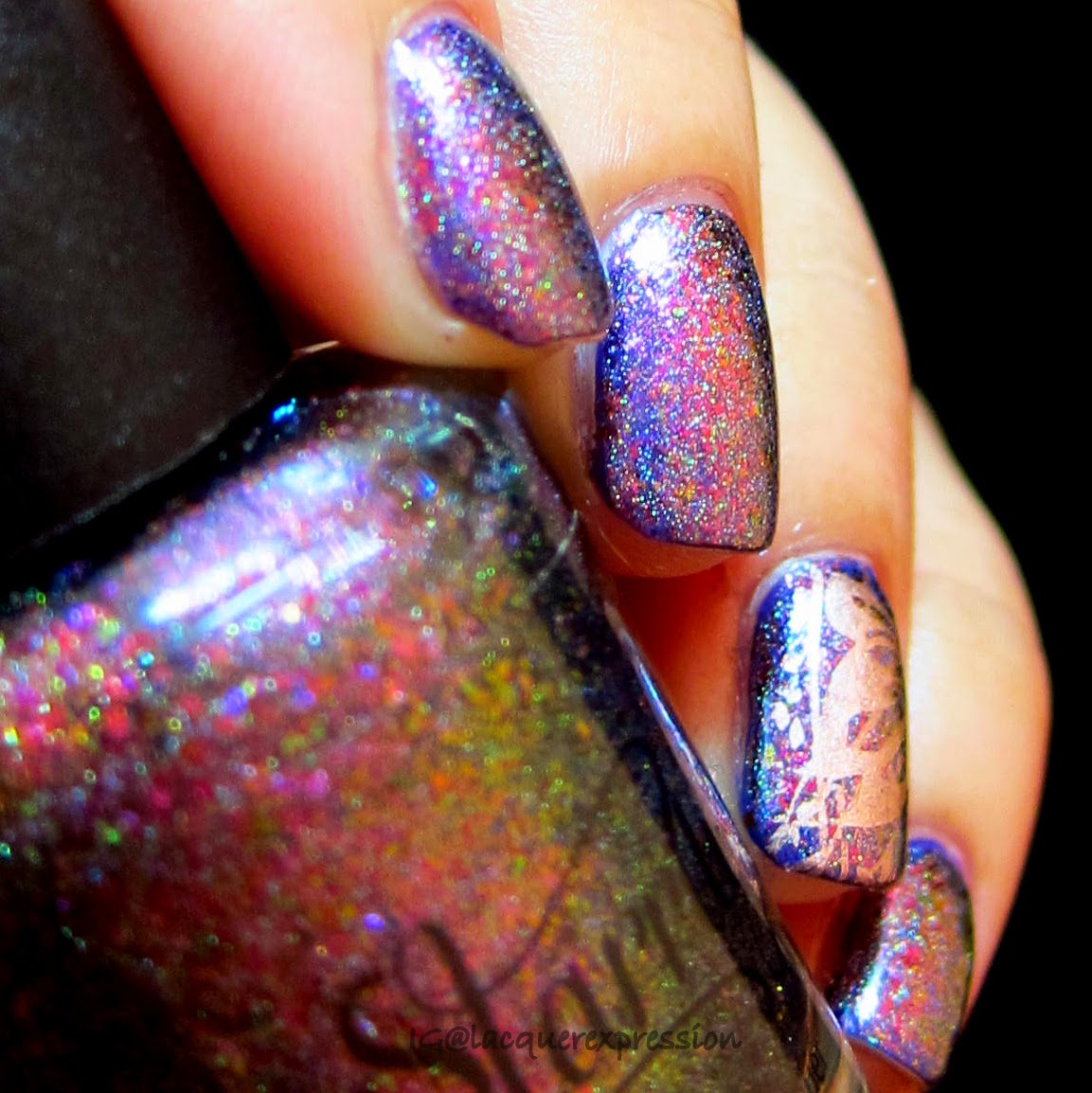Swatch and review of Supernova Holo nail polish by Starrily
