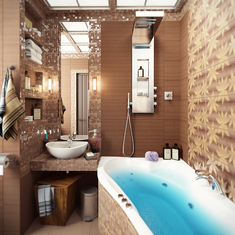 for the first bathroom the design called nature inspired bathroom title=