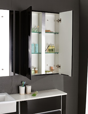 Optional Mirror And Cabinet Set - Napola Black Bathroom Vanity