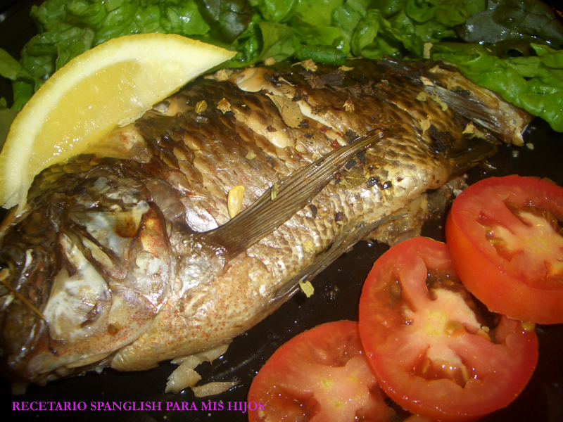 Recetario Spanglish para mis hijos Muy sencillo Tilapias enteras al