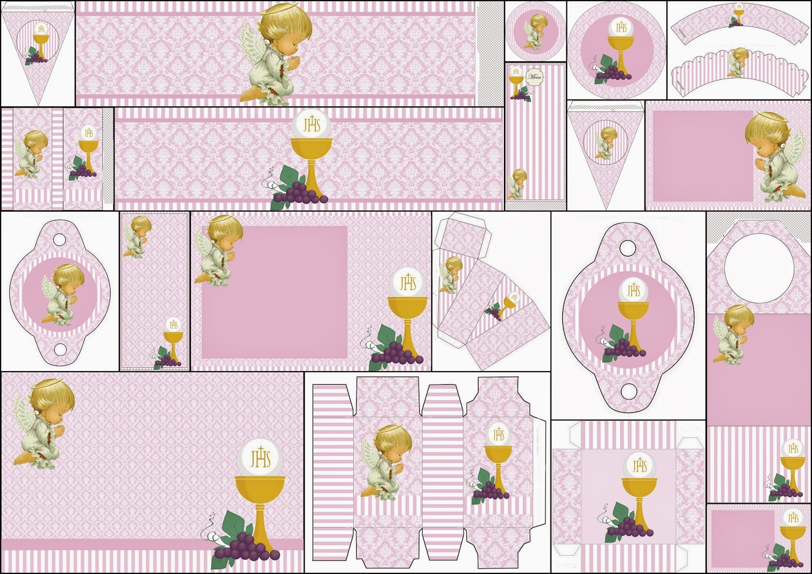 Kit de Primera Comunión en Lila y con Ángeles Precious Moments. Oh My