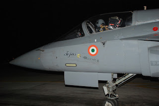 Indian Light Combat Aircraft. LCA Tejas. Night Flying Tests