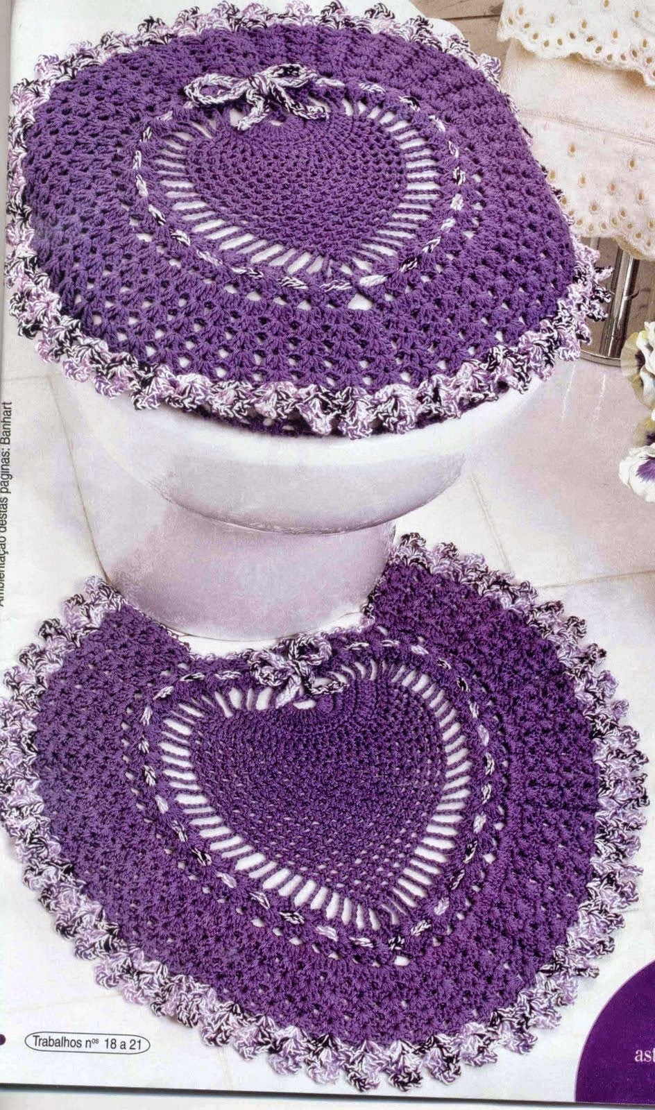 Juego de toilette tejido al crochet - con patrones y diagramas