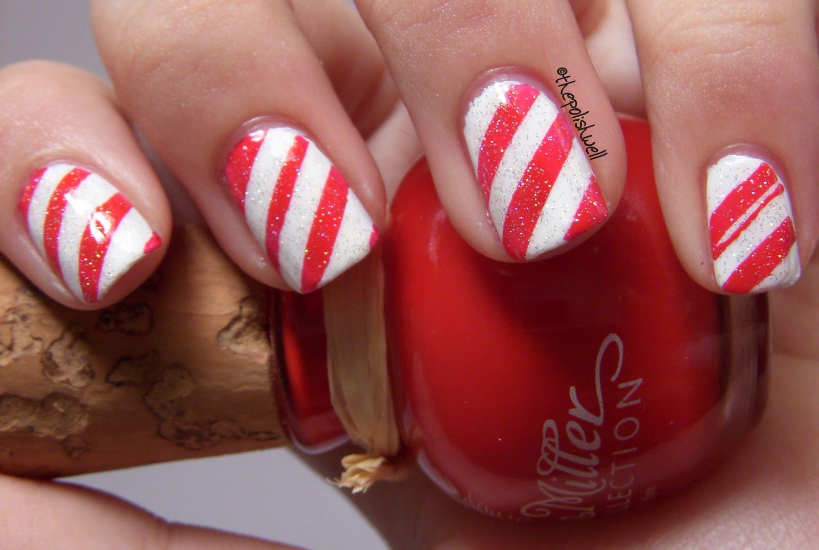 Candy Cane SNS Nail Design - wide 9
