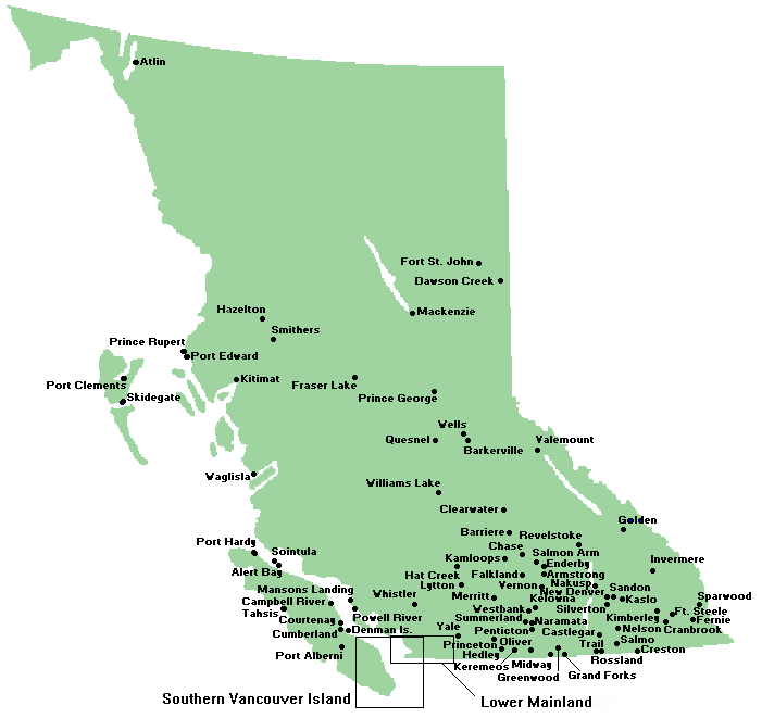 City map British Columbia PDF